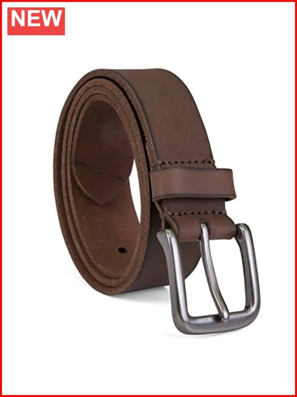 35mm Leather Jean Belt with Antique Buckle - Everyday Belt